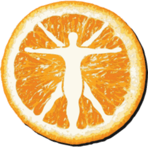 In the Basics of CBD blog, you will see our logo. It is an orange slice with a body in it.