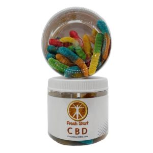 Fresh Start CBD Products highlighting our CBD gummy worms.