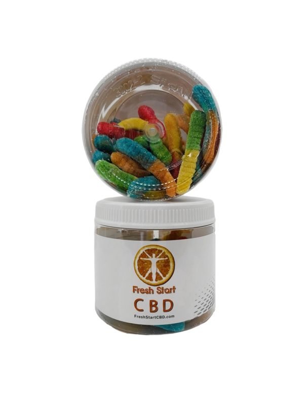 Fresh Start CBD Products highlighting our CBD gummy worms.